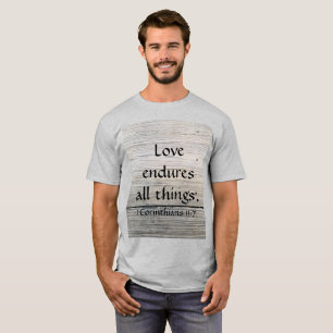 Camiseta Amor suporta escritura de Bíblia masculina