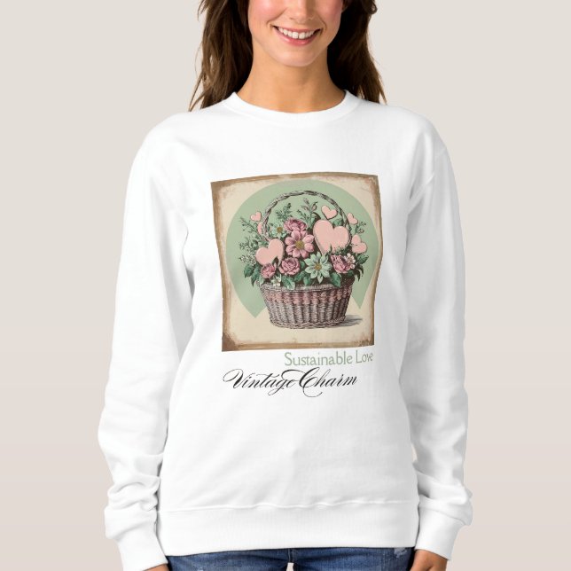 Camiseta Amor Sustentável, Charme Vintage (Frente)