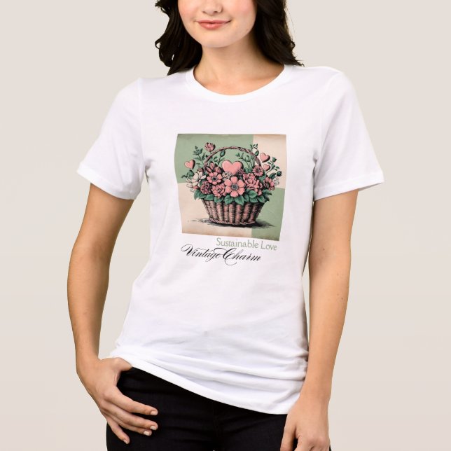 Camiseta Amor Sustentável, Charme Vintage (Frente)