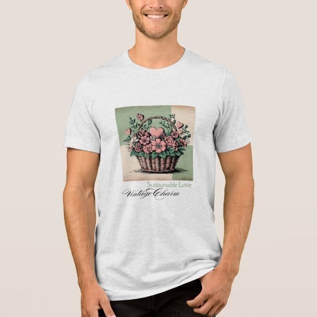 Camiseta Amor Sustentável, Charme Vintage (Frente)