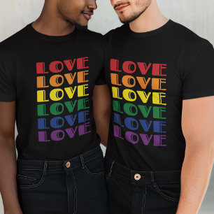 Camiseta Amor Texto Repetitivo Orgulho gay LGBTQ