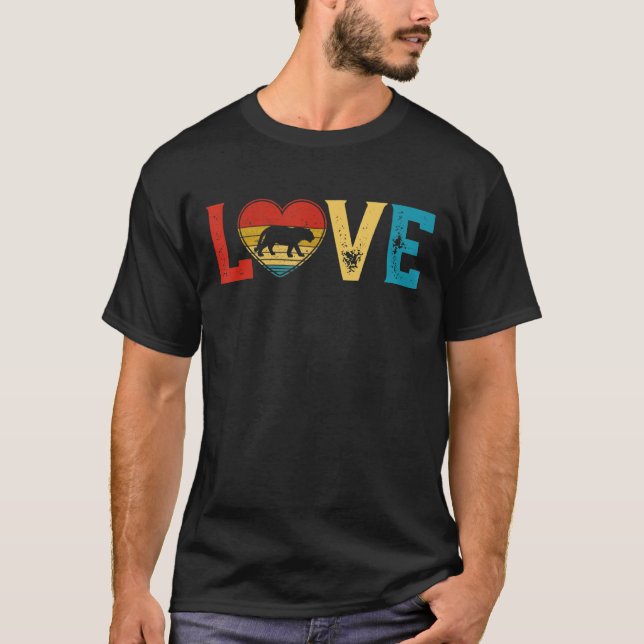 Camiseta Amor Tigre-Gato-Gato Animais Namorados Da (Frente)