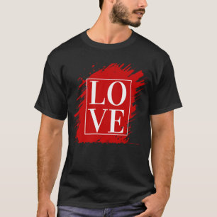 CAMISETA AMOR TIPOGRAFIA BRANCA ARTE VERMELHA