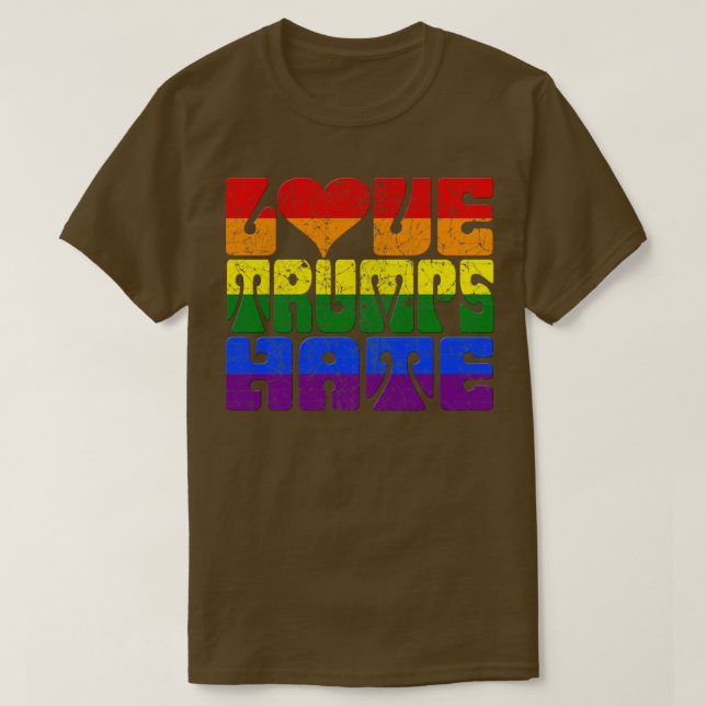 CAMISETA AMOR TRUMPS ODEIA ANIMPEDIDO DE DIVERSIDADE DE ORG (Frente do Design)
