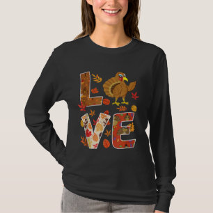 Camiseta Amor Turquia Ação de Graças Feliz Queda Vocês Todo