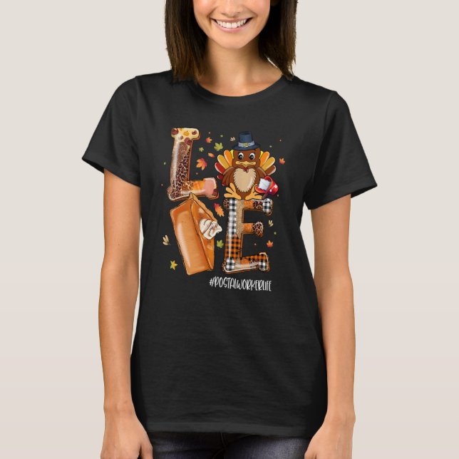 Camiseta AMOR Turquia Pergrime Pumpkin Pie Poster Worker Li (Frente)