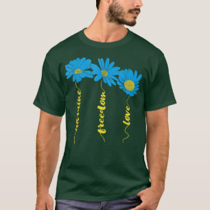 Camiseta AMOR Ucrânia Girassol Estado De Bandeira Ucraniano