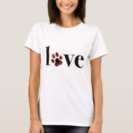 Camiseta AMOR - Uma pata de gato ou de cachorro