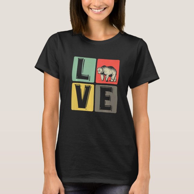 Camiseta Amor Urso Adorável Urso Castanho (Frente)