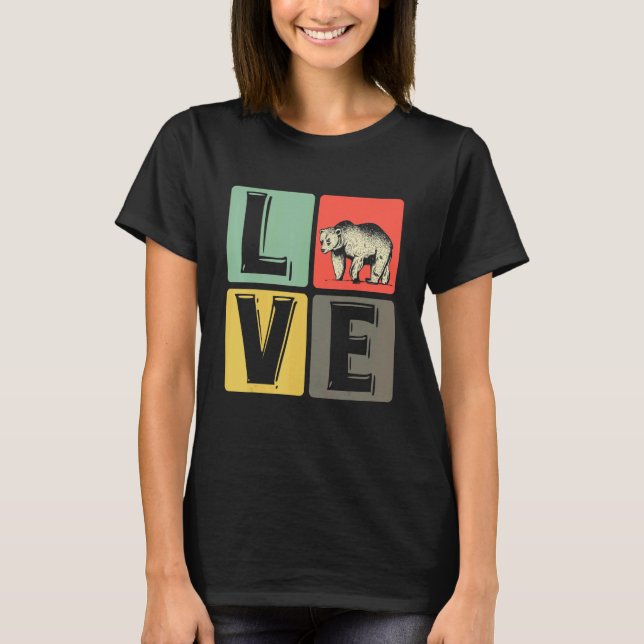 Camiseta Amor Urso Adorável Urso Castanho (Frente)