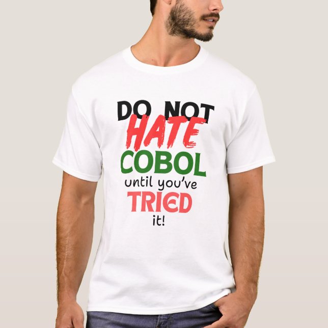 Camiseta Amor Usando Linguagem De Programação Do Cobol (Frente)