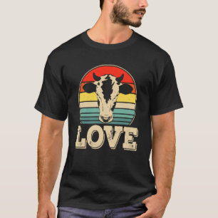 Camiseta Amor Vaca Retro Sunset