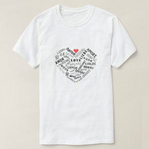 Camiseta AMOR - Vários Idiomas - Internacional Personaliz