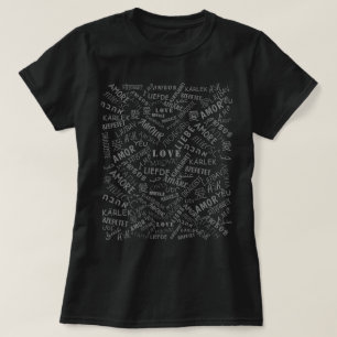 Camiseta AMOR - Vários Idiomas - Personalizável - Amor 