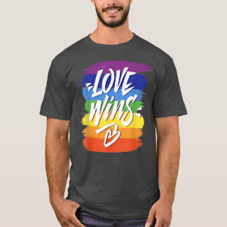 Camiseta Amor vence lésbica Orgulho gay Rainbow Pride LGBT