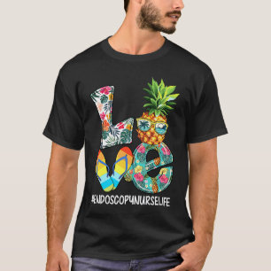 Camiseta Amor Verão Abacaxi Chinelo Endos Vida de Enfermeir