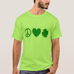 Camiseta Amor verde & trevos da paz