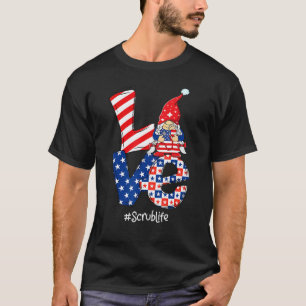 Camiseta Amor Vida de Enfermeira Estetoscópio Patriótico 4 