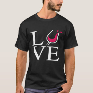 Camiseta Amor Vinho Engraçado Vinho Tinto Bonito Bebendo Vi