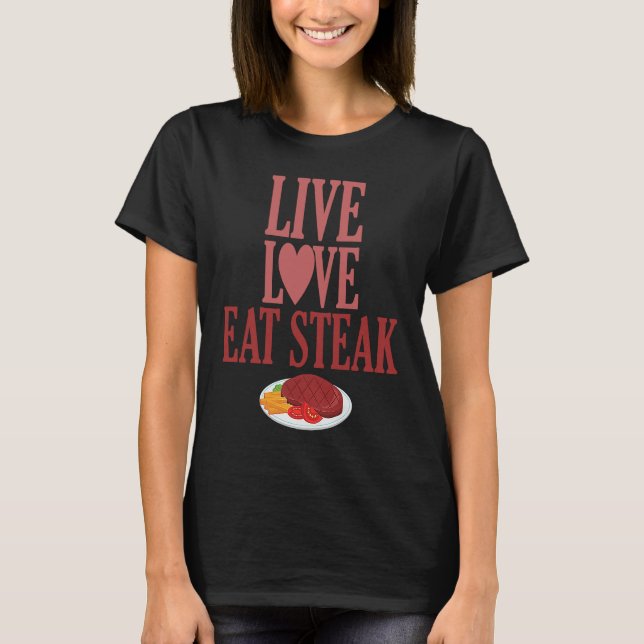 Camiseta Amor Vivo Coma Carne Carnívora De Bife (Frente)