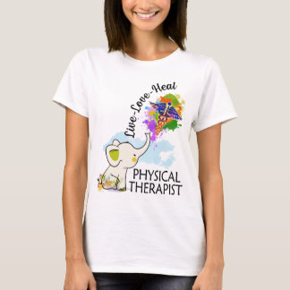 Camiseta amor vivo cura as cores dos elefantes do fisiotera