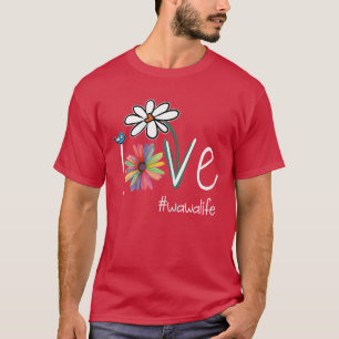 Camiseta Amor WaWa Vida Arte Flor Cor família