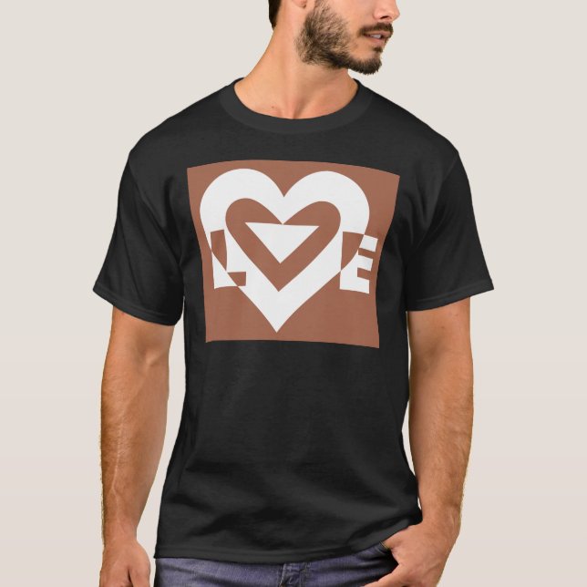 Camiseta Amor White em Brown (Frente)