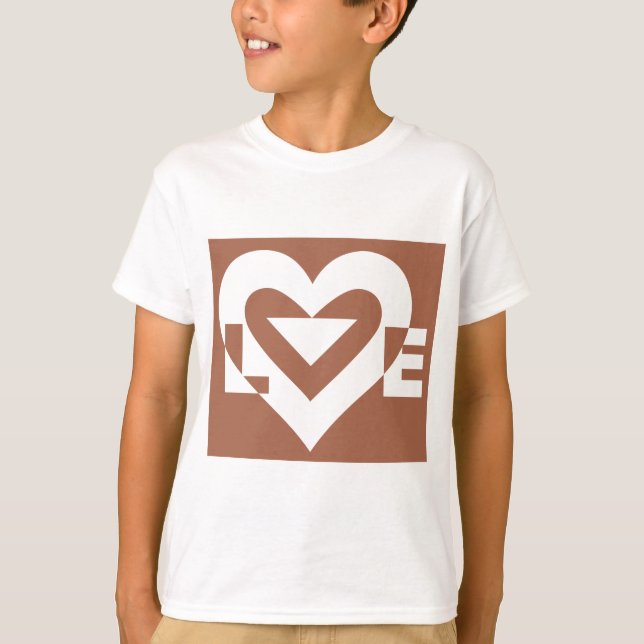 Camiseta Amor White em Brown (Frente)
