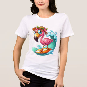 Camiseta +amorosos lindos flamingos rosa