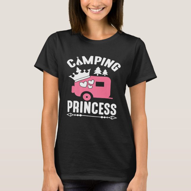 Camiseta Amortecendo Princesa Cute Camping Campfire (Frente)