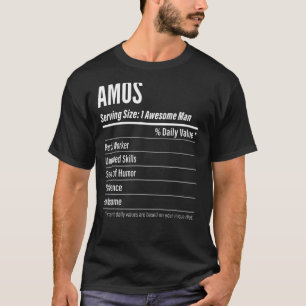 Camiseta Amos Servindo Dimensões Calorias do Rótulo de Nutr
