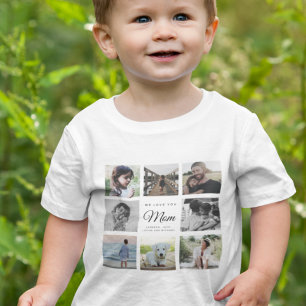 Camiseta AMOS VOCÊ A MÃE Moderna Família 16 Foto Colagem T-