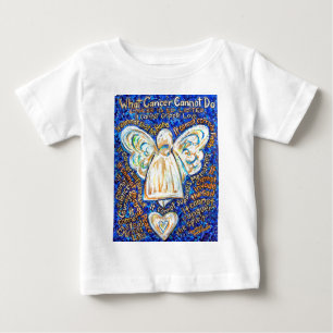 Camiseta &amp Azul; Anjo do Cancer Dourado - Grande