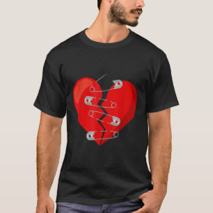 Camiseta &amp quebrado pelo coração; Pinos de segurança Ant
