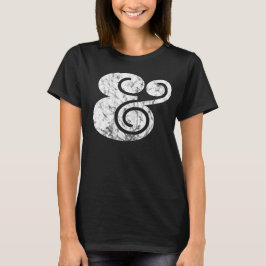 Camiseta Ampersand "&" com gráfico em relevo | Branco BL |