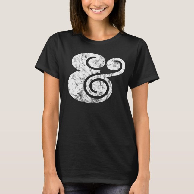 Camiseta Ampersand "&" com gráfico em relevo | Branco BL | (Frente)