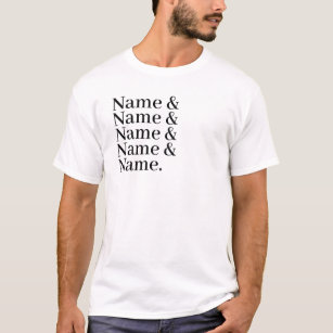 Camiseta Ampersand da lista de nomes personalizados