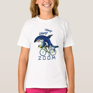 Camiseta Ampliar A Velocidade Do Tubarão Numa Bicicleta