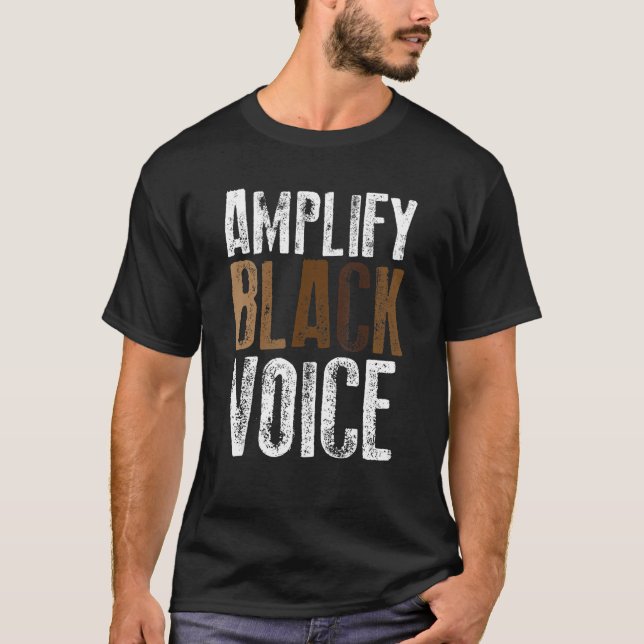 Camiseta Amplifique Black Voices Impoderando Black Histo (Frente)