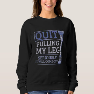 Camiseta Amputado da Perna Pare de Puxar Minha Perna Amputa