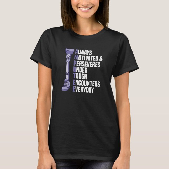 Camiseta Amputea Perna Amputee Apoio à Prosthet de Cadeira  (Frente)