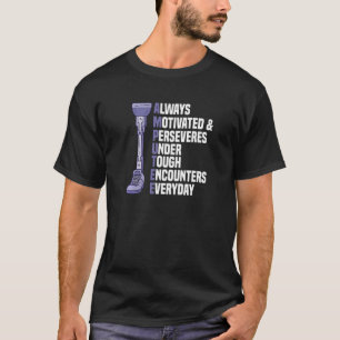 Camiseta Amputea Perna Amputee Apoio à Prosthet de Cadeira