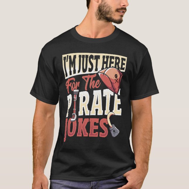 Camiseta Amputee Just Here For The Piorate Jokes  Prostheti (Frente)