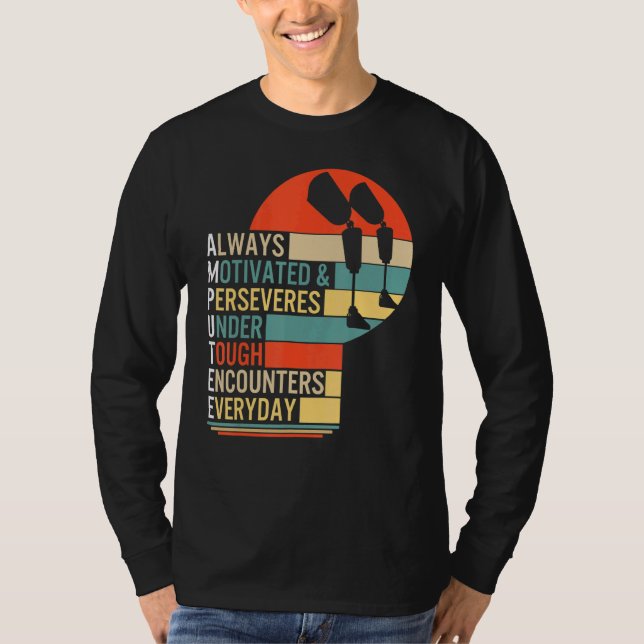 Camiseta Amputee Sempre Motivada E Perseverante Prostituta  (Frente)