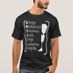 Camiseta Amputee Sempre Motivado E Persevera Camisa,
