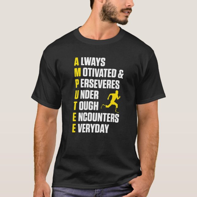 Camiseta Amputeo Definição de Humor Perna Braço Engraçado R (Frente)