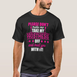 Camiseta Amputeo Humor Bater nas Pernas Braço Engraçado Rec
