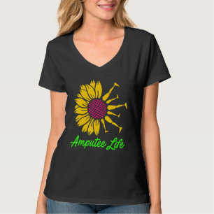 Camiseta Amputeo Humor Flor Perna de Vida Braço Engraçado R