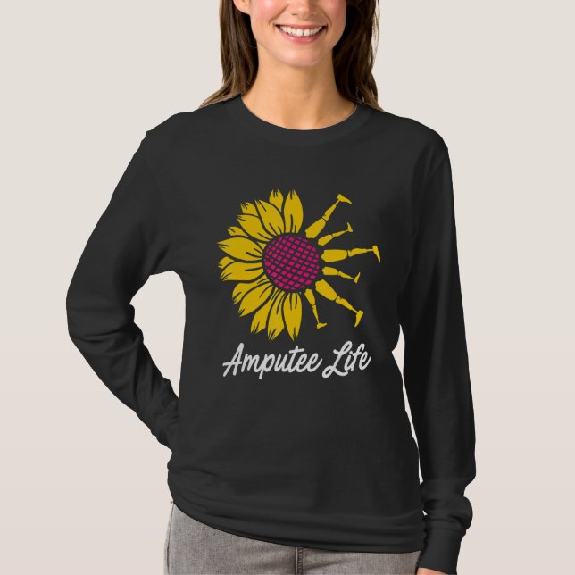 Camiseta Amputeo Humor Flor Recuperação do Braço de Perna d (Frente)