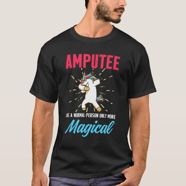 Camiseta Amputeo Humor nas Pernas Unicórn Recuperação Engra (Frente)